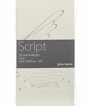 John Lewis Script Envelopes, Ivory, Pack of 20