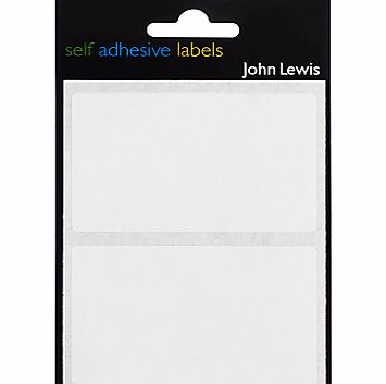 John Lewis Self Adhesive Labels, White, 50mm x
