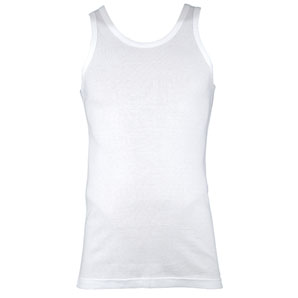 John Lewis Short-Sleeved Vests- White- Large- Pack of 2