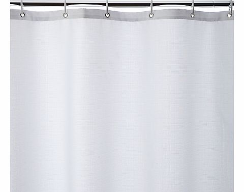 Slub Shower Curtain, White, Extra Long