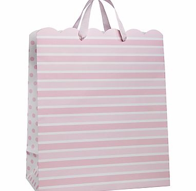 John Lewis Stripe Gift Bag, Baby Pink, Medium
