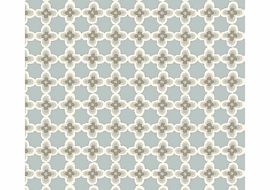 Tiles PVC Tablecloth Fabric, Blue