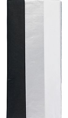 John Lewis Tissue Paper Black/Silver/White, 12