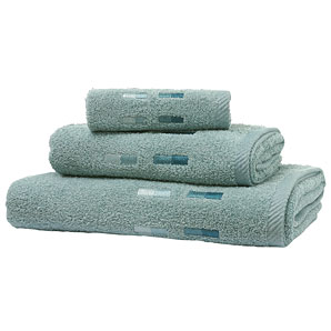 Tonal Bars Hand Towel, Aqua