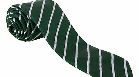 John Lewis Unisex Stripe Tie, Green/White