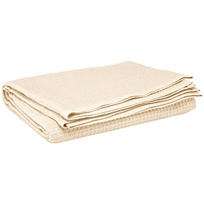 Waffle Blanket, Natural, Double, W230 x L250cm
