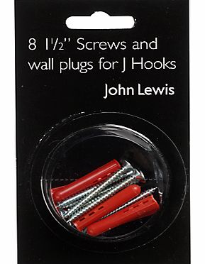 John Lewis Wallplugs and Screws, Pack of 8