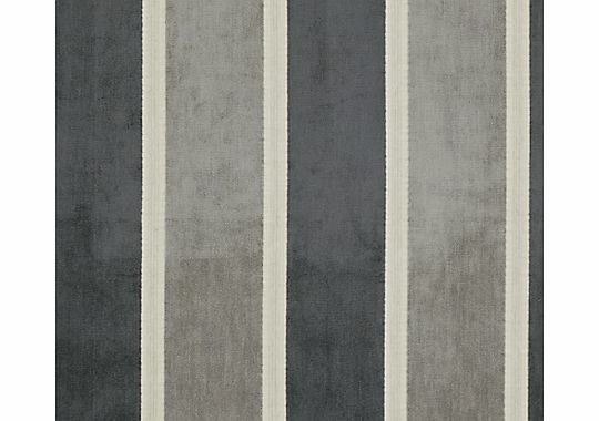John Lewis Whitby Woven Stripe Fabric, Charcoal,