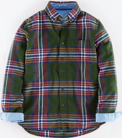 Johnnie  b, 1669[^]34940254 Brushed Flannel Shirt Green Johnnie b, Green