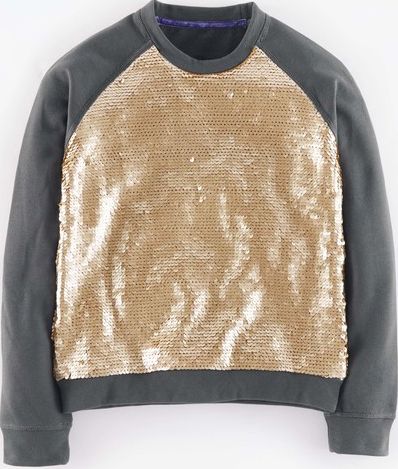 Johnnie  b Elle Sweatshirt Charcoal Marl/Gold Sequins