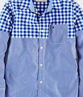 Johnnie  b Laundered Shirt, Blue Gingham/Stripe 34230391
