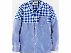 Johnnie  b Laundered Shirt, Navy Breton,Blue Gingham/Stripe