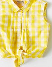 Johnnie  b Tie Front Shirt, Sunny Yellow Gingham 33921339