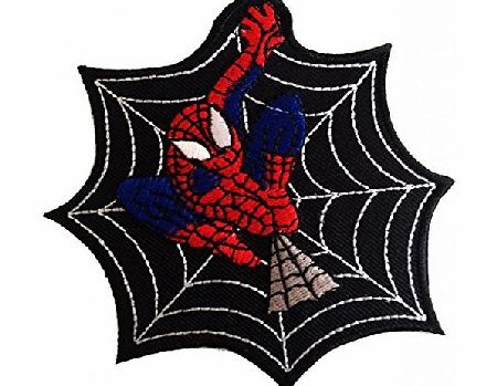 Joker Patches Spiderman On Spider Web Action-figure Comic-figure Superhero Comic CartoonPatch 10,3 x 9,0 cm - Embroidered Iron On Patches Sew On Patches Embroidery Applikations Applique