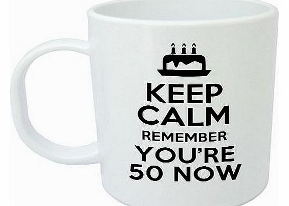 Jolly Mugs Keep Calm Remember Your 50 Now, Novelty 50th Birthday Gift Mug