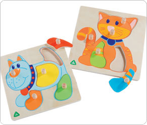 Dog and Cat Wooden Puzzle