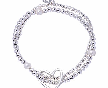 Lila White Pearl Polished Bead Bracelet,