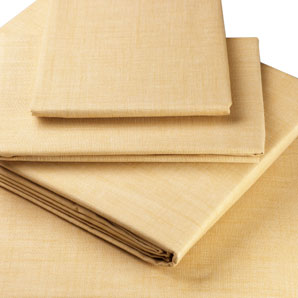 Linen Look Cotton Fitted Sheet- Double- Sandstone
