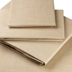 Linen Look Cotton Fitted Sheet- Superking-Size- Flax