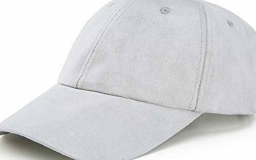 JOOWEN Womens Faux Suede Baseball Caps Adjustable Structured Sports Visors Hat (Grey)