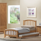 Joseph 90cm Elle Single with Guest Bed and Style Mattress in Rubberwood with Maple finish