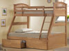 3`Single Three Sleeper Wood Bunk Bed