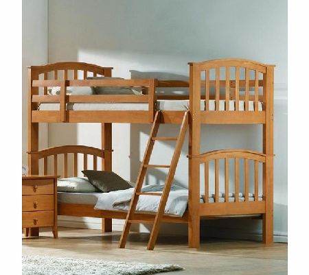 Joseph Maple Wooden Twin Bunk Bed-Brown