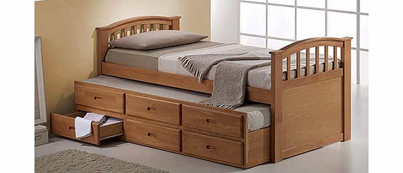 Maple Storage Trundle Guest Bed