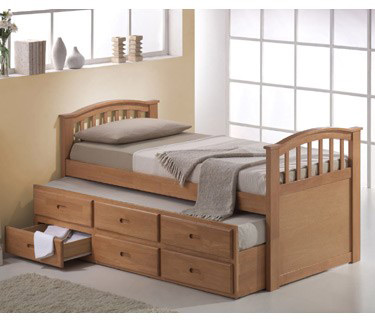 Pine Guest Bed with Drawers