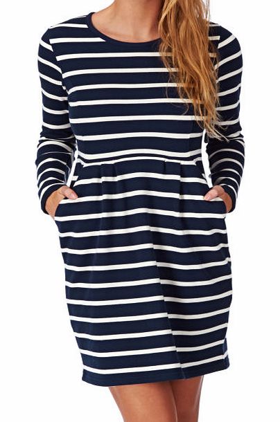 Womens Joules Thurwell Dress - French Navy Stripe