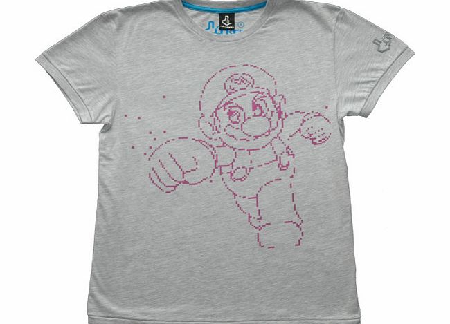Grey Super Mario Men` T-Shirt from Joystick Junkies