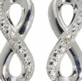 JOZI Sterling Silver Diamond Infinity Stud Earrings (220599255)