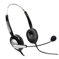 Binaural Noise Cancelling Phone Headset With Red Illumination