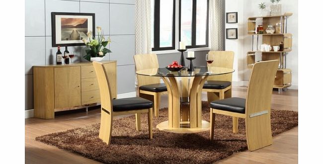 Jual Furnishings Curve Dining Set in Oak with