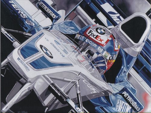 Colin Carter - Colombian Challenge - Juan Pablo Montoya British GP 2002 Ltd Ed 75 Giclee Canvas str