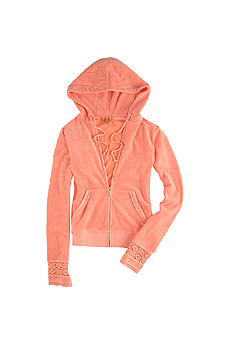 Juicy Couture Crochet trimmed hooded track top
