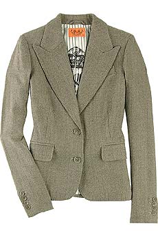 Juicy Couture Herringbone fitted wool blazer