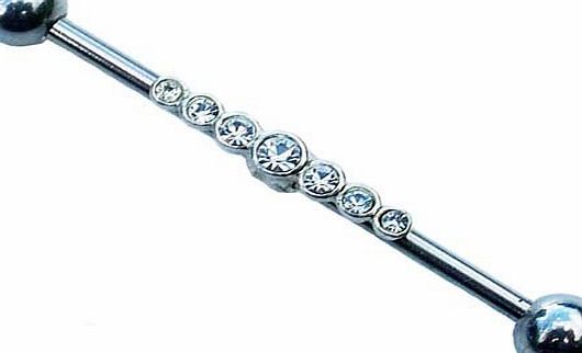 Jules Body Jewellery Scaffold Bars-Surgical Steel and Silver Industrial Piercing Bar-38mm Size