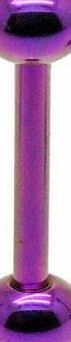 Jules Body Jewellery Solid Purple Titanium Tongue Bar-Available in a 12mm or 14mm size