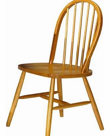 Julian Bowen 2x Pine Dining Chairs - Windsor Honey Pine Dining Room Kitchen