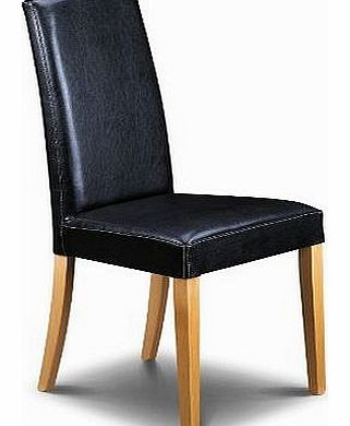 Julian Bowen Athena Faux Leather Chairs, Black, Set of 2