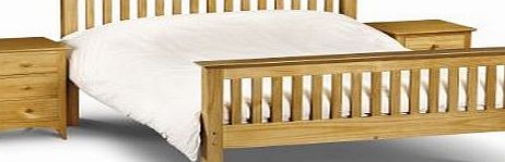 Julian Bowen Barcelona Double Bed with High Foot End, Antique Pine