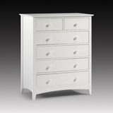 Julian Bowen Cameo Chest in Rubberwood with 2 over 4 Drawers in White finish