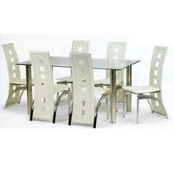 Julian Bowen Casablanca Dining Table and 6 Chairs