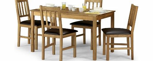 Julian Bowen Coxmoor Rectangular Dining Table Set with 4 Chairs, Light Oak
