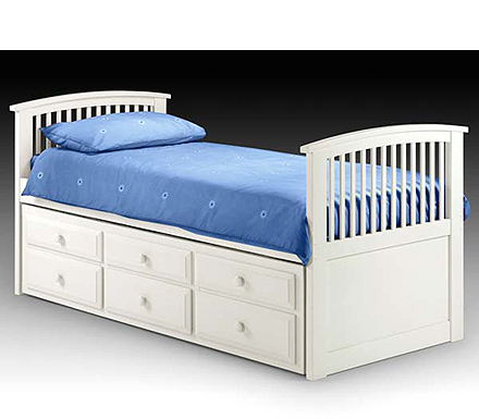 Hornby Cabin Trundle Guest Bed in White