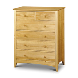 Julian Bowen Kendal Chest with 2 over 4 Drawers in Solid Pine with Lacquered finish