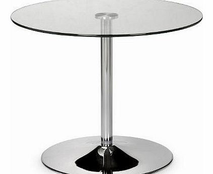 Kudos Chrome and Glass Pedestal Dining Table
