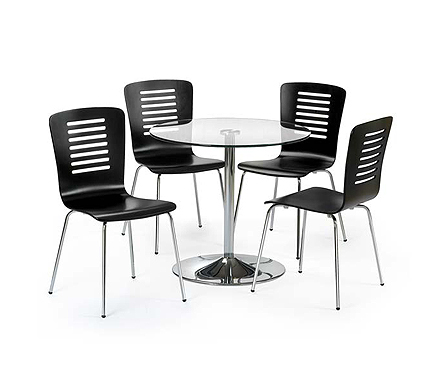 Kudos Round Dining Set with Glass Top