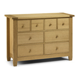 Julian Bowen Lyndhurst Chest in American Oak soilds and veneers with 4 over 4 Drawers